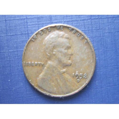 Монета 1 цент США 1958-D Линкольн пшеничный