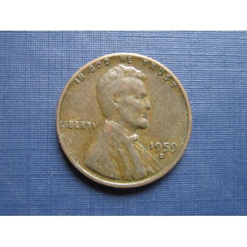 Монета 1 цент США 1959 D