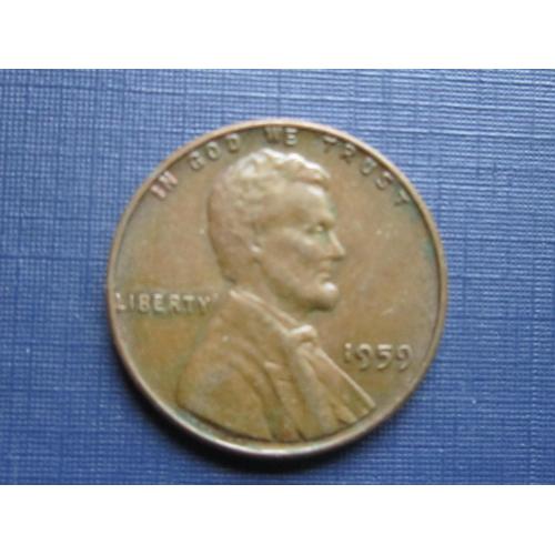 Монета 1 цент США 1959 
