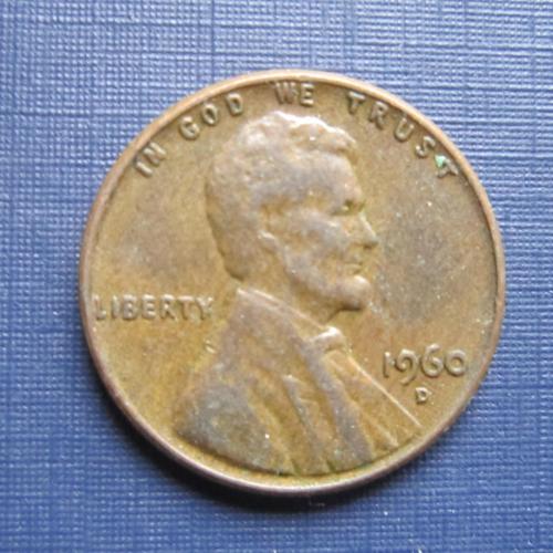 Монета 1 цент США 1960 D