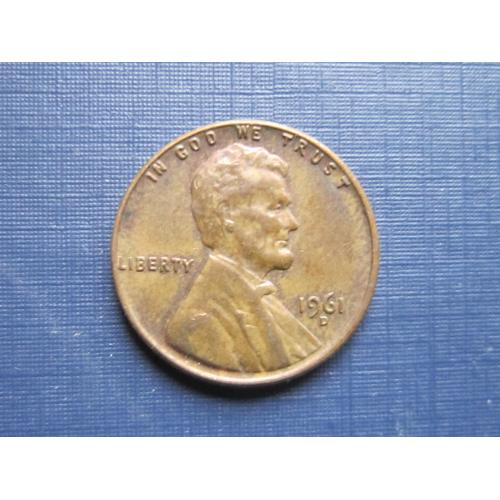 Монета 1 цент США 1961 D