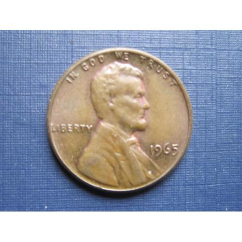 Монета 1 цент США 1965