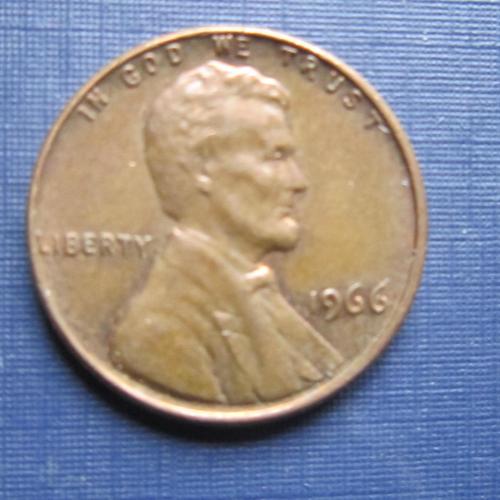 Монета 1 цент США 1966