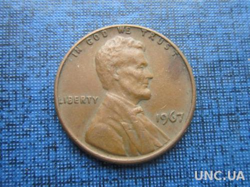 монета 1 цент США 1967
