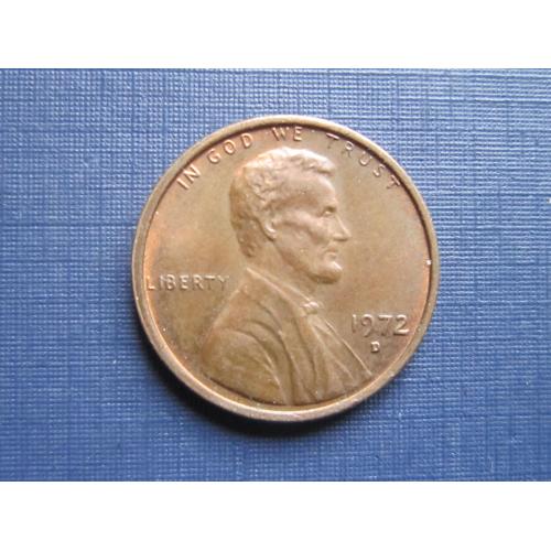 Монета 1 цент США 1972 D
