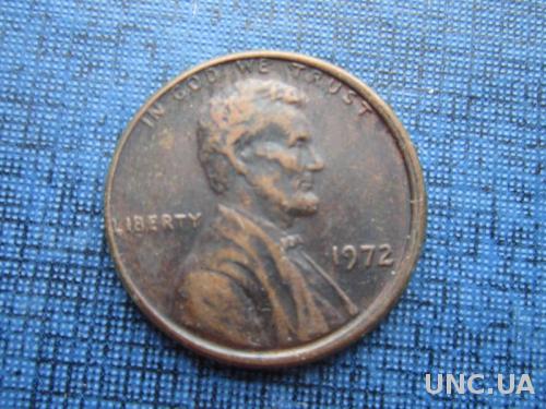Монета 1 цент США 1972
