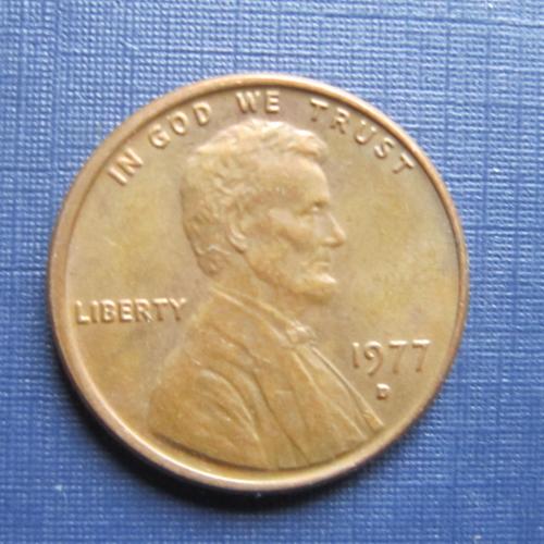Монета 1 цент США 1977 D