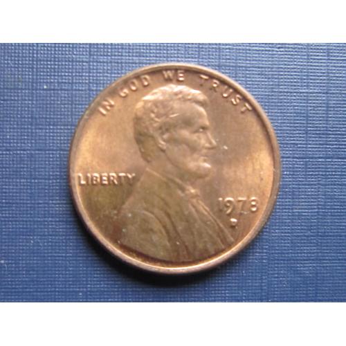 Монета 1 цент США 1978 D