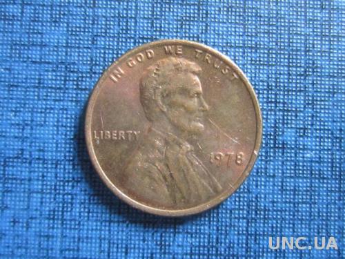 Монета 1 цент США 1978
