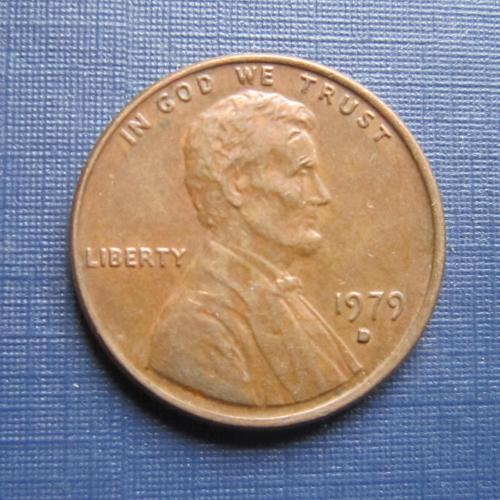 Монета 1 цент США 1979 D