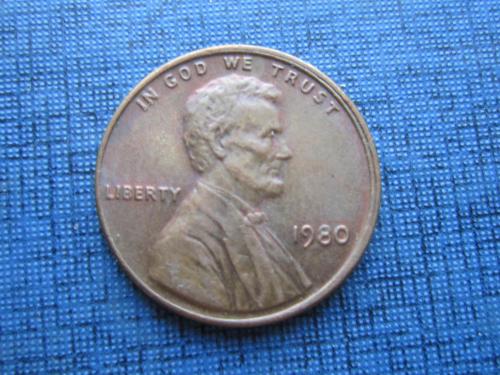 Монета 1 цент США 1980