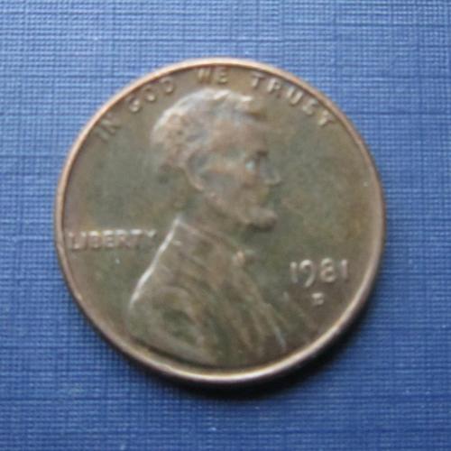 Монета 1 цент США 1981 D