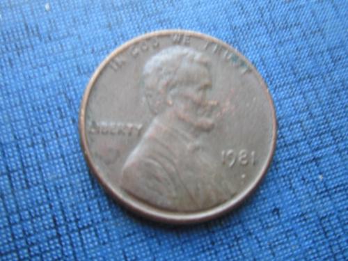 Монета 1 цент США 1981