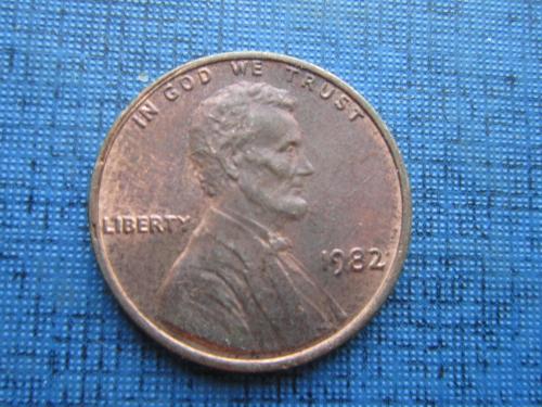 Монета 1 цент США 1982