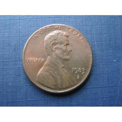 Монета 1 цент США 1983 D