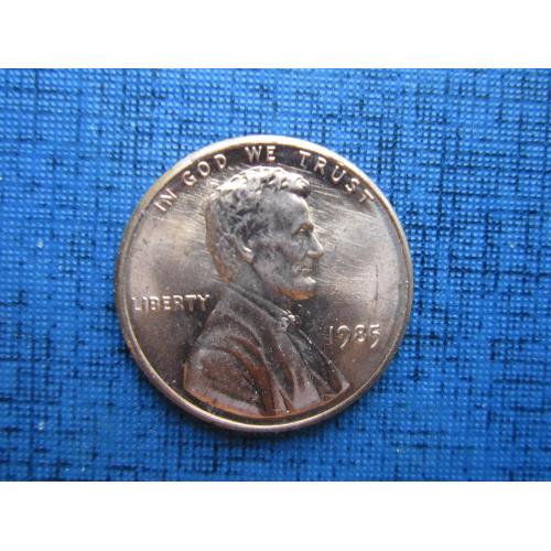 Монета 1 цент США 1985