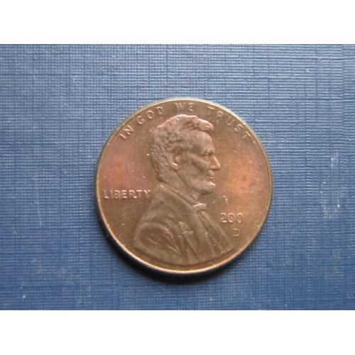 Монета 1 цент США 2001 D