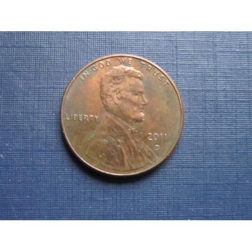 Монета 1 цент США 2011 D щит