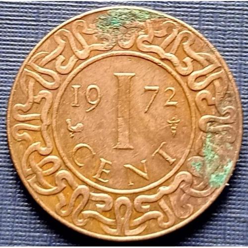 Монета 1 цент Суринам 1972