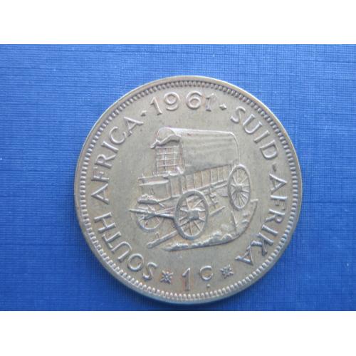 Монета 1 цент ЮАР 1961 повозка