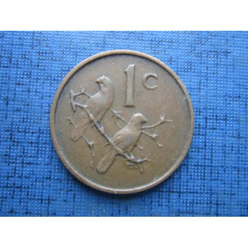 Монета 1 цент ЮАР 1967 фауна птицы английская легенда