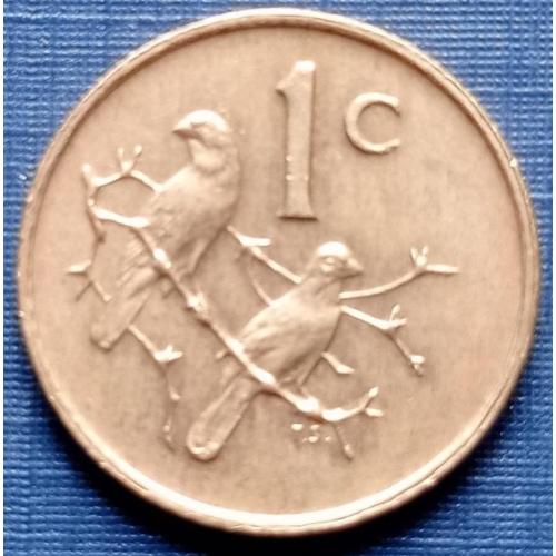 Монета 1 цент ЮАР 1974  фауна птицы