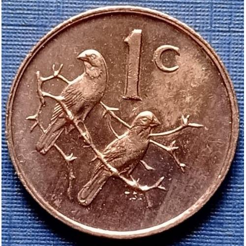 Монета 1 цент ЮАР 1975 фауна птицы