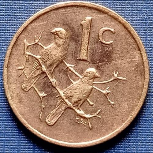 Монета 1 цент ЮАР 1977  фауна птицы