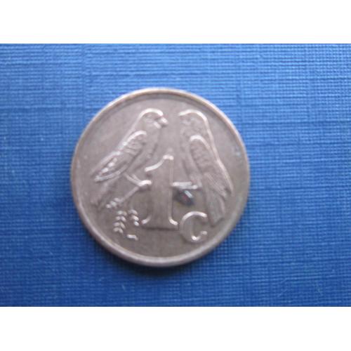 Монета 1 цент ЮАР 1996 фауна птица