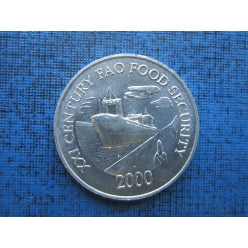 Монета 1 чентезимо Панама 2000 ФАО корабль