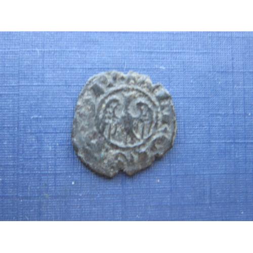 Монета 1 денар Сицилия Мессина Крестоносцы 1416-1458 Альфонсо I Арагонский