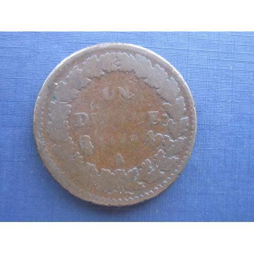 Монета 1 десим 10 сантимов Франция 1795-1800 А LAN 8