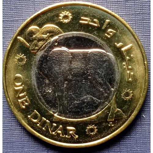 Монета 1 динар Палестина 2010 фауна козёл муфлон