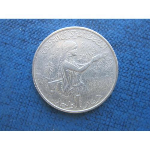 Монета 1 динар Тунис 1976