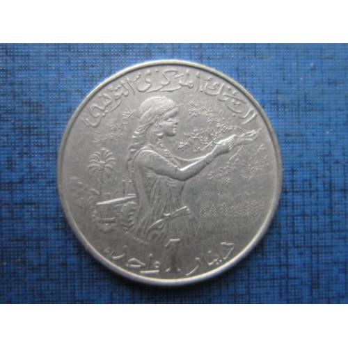 Монета 1 динар Тунис 1983