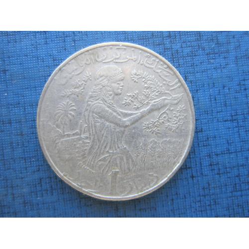 Монета 1 динар Тунис 1990