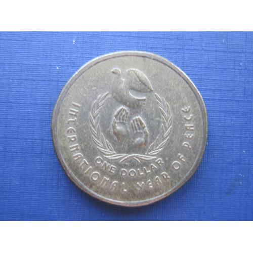 Монета 1 доллар Австралия 1986 год мира