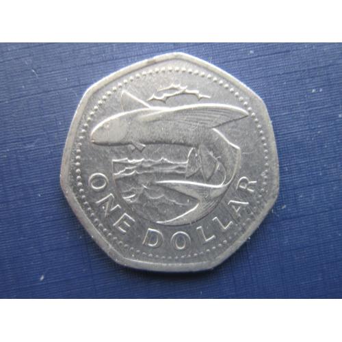 Монета 1 доллар Барбадос 1998 фауна рыба