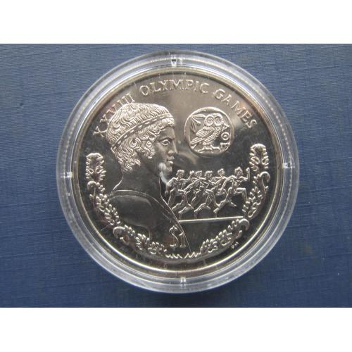 Монета 1 доллар Британские Виргинские острова 2004 спорт олимпиада пруф капсула