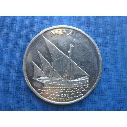 Монета 1 доллар Острова Гилберта Кирибати 2014 корабль парусник Нинья Колумб