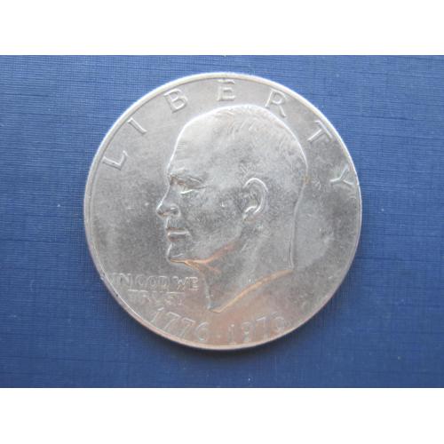 Монета 1 доллар США 1976 Эйзенхауэр юбилейный 200 лет независимости