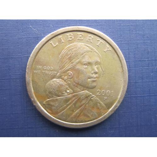 Монета 1 доллар США 2001 Р Сакагавеи индианка фауна орёл