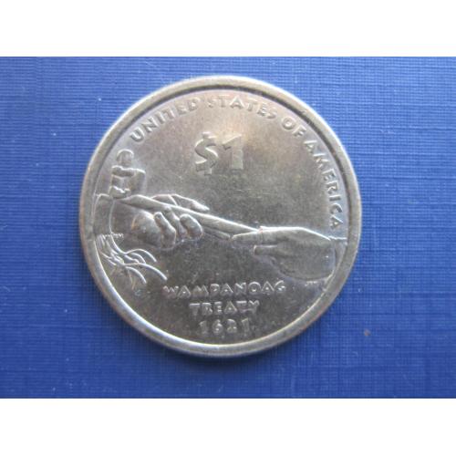 Монета 1 доллар США 2011 Сакагавея трубка мира нечастая