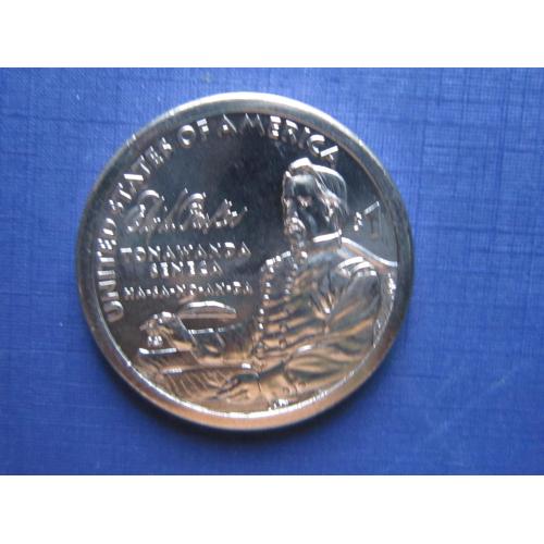 Монета 1 доллар США 2022 Сакагавея Эли Сэмюэл Паркер Тонаванда Сенека индианка
