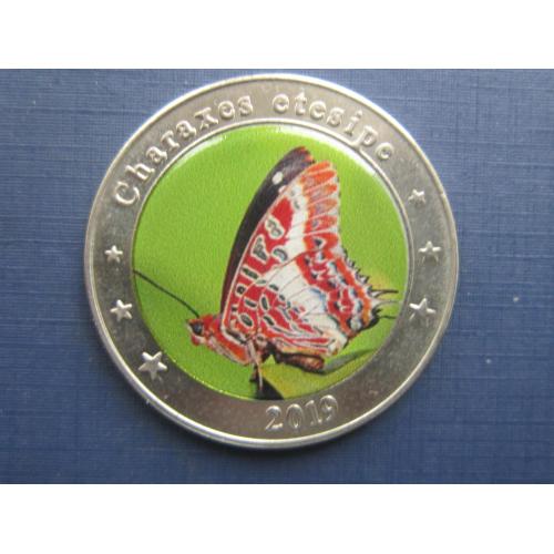 Монета 1 доллар Западная Нуса-Тенггара (Индонезия) 2019 фауна бабочка цветная №4