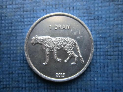 Монета 1 драм Нагорный Карабах 2013 фауна азиатский леопард