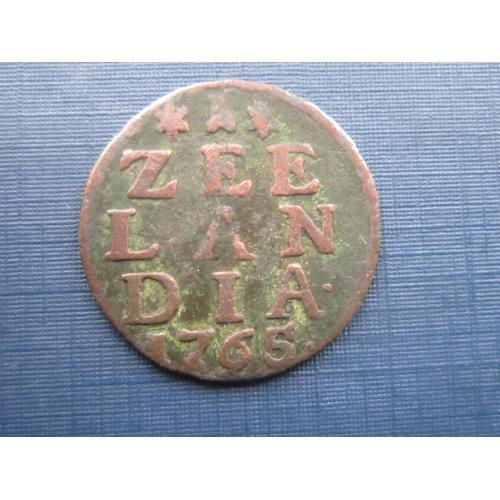 Монета 1 дуит Нидерланды 1765 Голландская республика провинция Зеландия неплохая