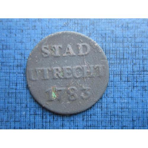 Монета 1 дуит Ниднрланды 1783 Голландская республика Провинция Утрехт