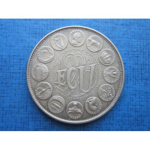 Монета 1 экю Франция 1993 большая d=41 мм памятная 12 стран Шенгена