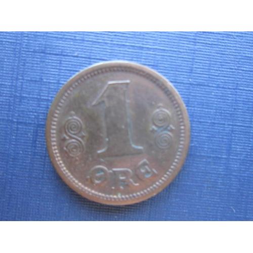 Монета 1 эре Дания 1913